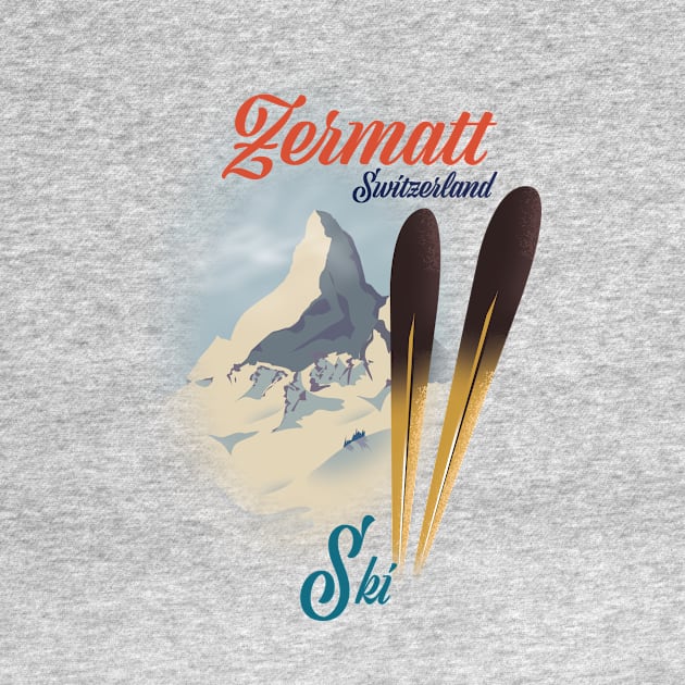 Zermatt Switzerland Ski poster by nickemporium1